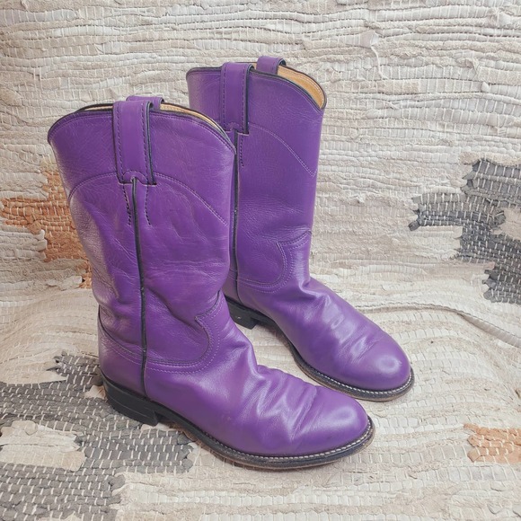 Justin Boots Shoes Justin L3732 Purple Classic Roper Boots 5b